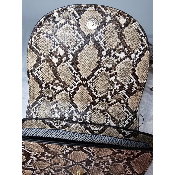 JustFab Snakeskin Point Toe Stilettos and Purse-Brown-SZ10 - Picture 10 of 11